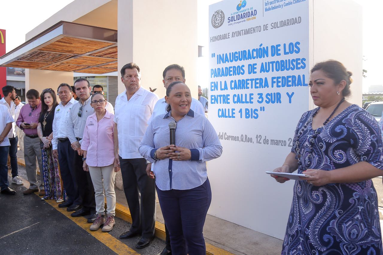 Inaugura Gobierno de Solidaridad cinco nuevos paraderos