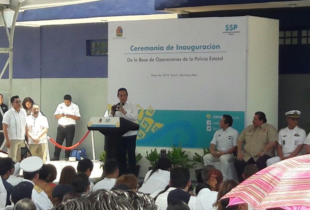 La violencia es por células del narcotráfico: CJ | Inaugura base de policía estatal en Tulum