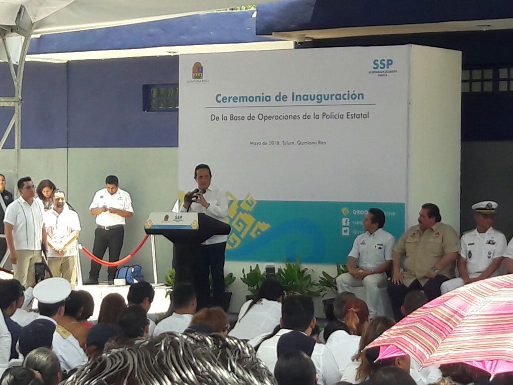 La violencia es por células del narcotráfico: CJ | Inaugura base de policía estatal en Tulum