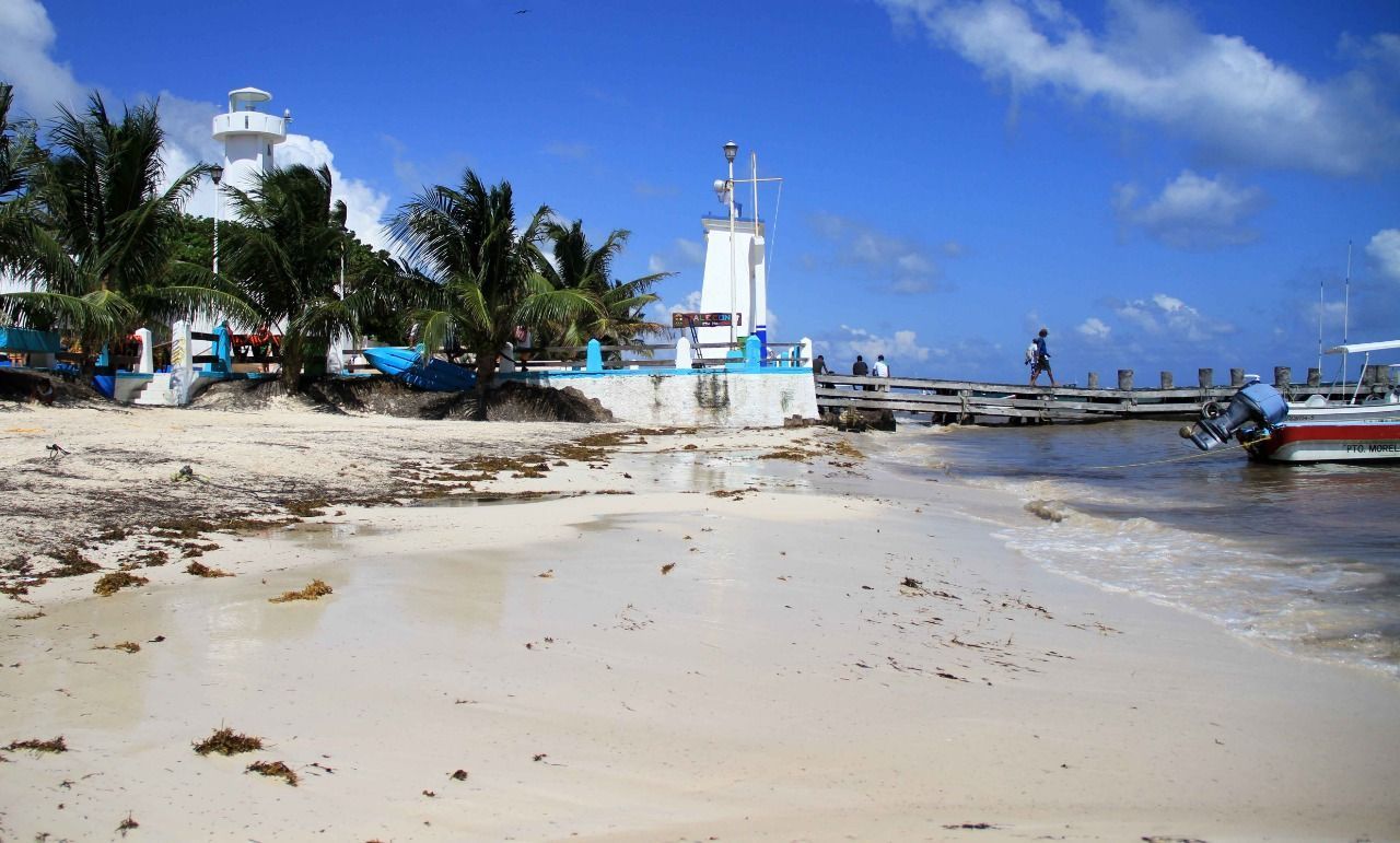 Atiende Gobierno de Laura Fernández últimos puntos de recale de sargazo en Puerto Morelos