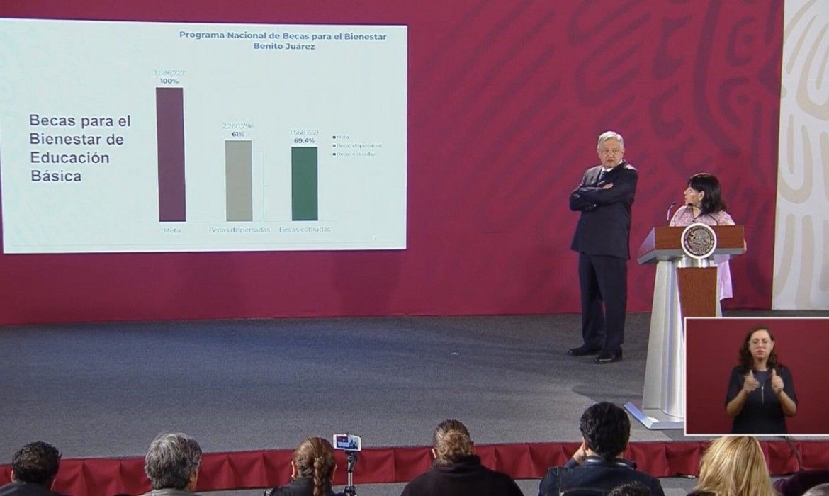 Entrega AMLO más de 65 mil becas a niños y estudiantes en QR