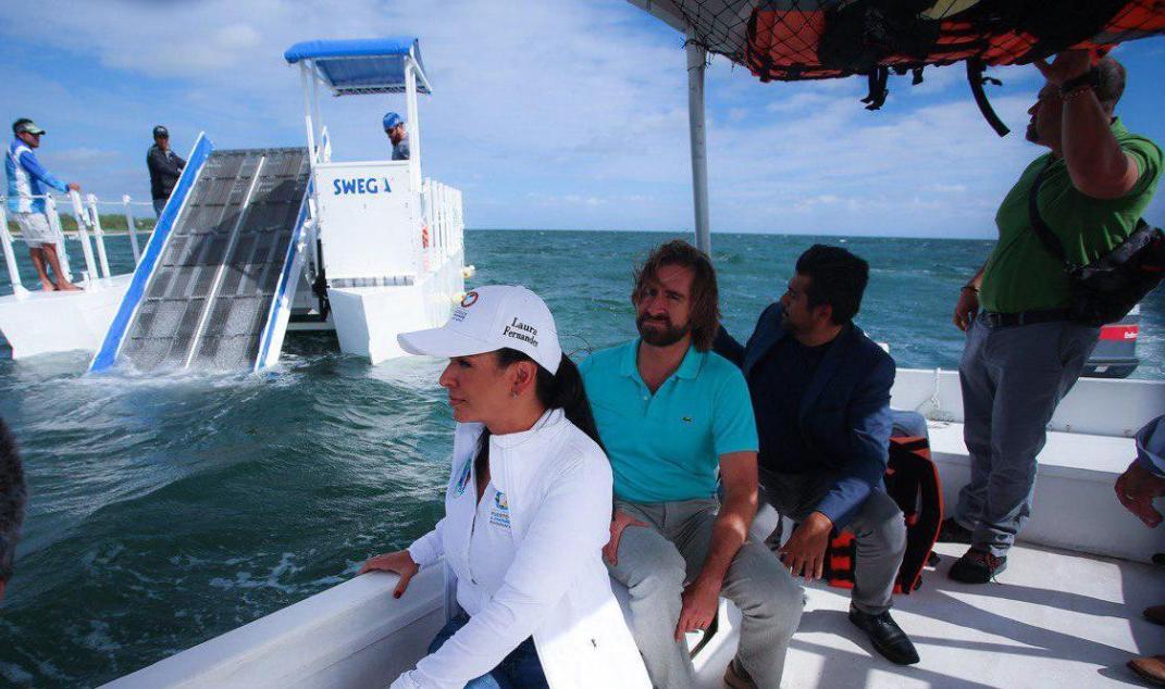 PUERTO MORELOS | Concluye instalación de barrera antisargazo de 600 metros