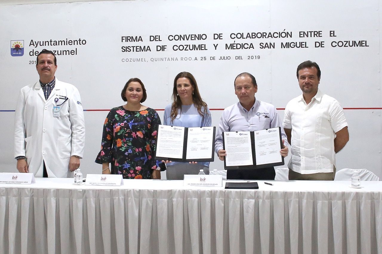 Suscriben DIF Cozumel y Clínica San Miguel convenio para que la población menos favorecida tenga acceso a la atención especializada