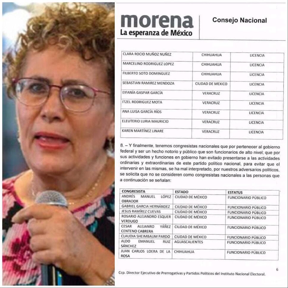 Este es el documento que prueba que Bertha Luján quiso sacar a AMLO del Congreso Nacional de MORENA
