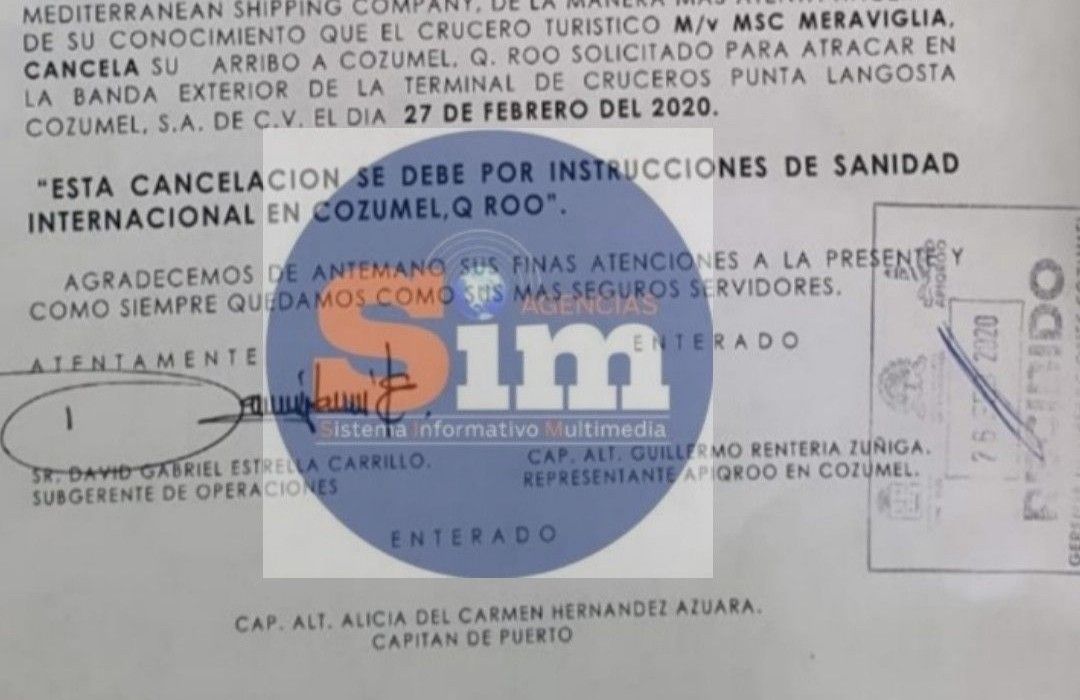 Cancelan arribo de crucero a Cozumel por pasajero enfermo; pero no es coronavirus, informa Salud