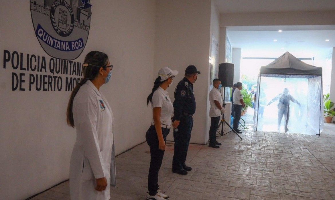 Constata Laura Fernández protocolos de sanidad en la Secretaría de Seguridad Publica de Puerto Morelos