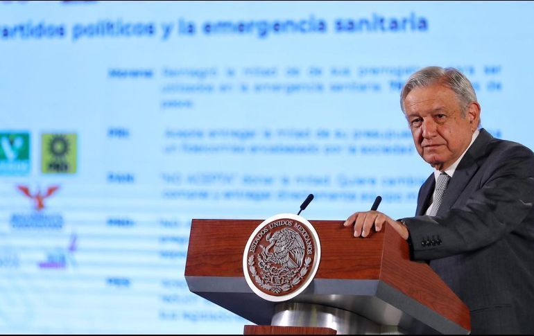 Sólo MORENA y el PES han aceptado donar recursos para crisis por coronavirus. AMLO