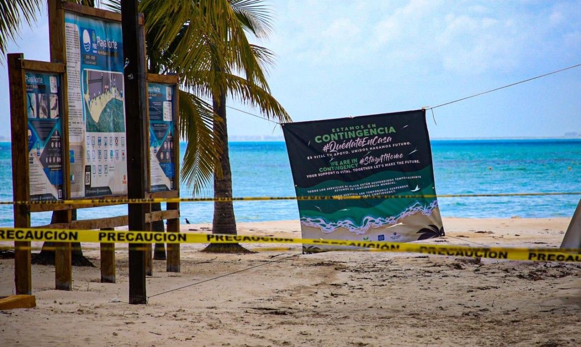 Mantiene Ayuntamiento cerradas las playas en Isla Mujeres, como lo establece el Semáforo de Riesgo