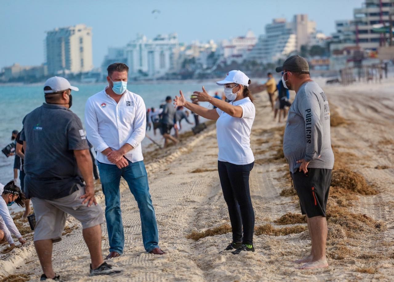 En junio se recolectaron alrededor de 2 mil toneladas de sargazo en las playas de Cancún: Mara