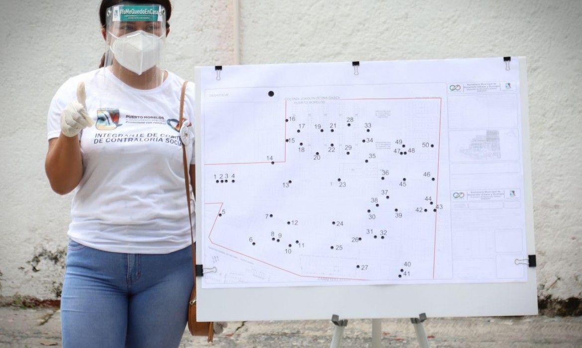 Integran habitantes de Puerto Morelos el Comité de Contraloría Social, encargado de verificar la obra denominada Mantenimiento de pozos de absorción