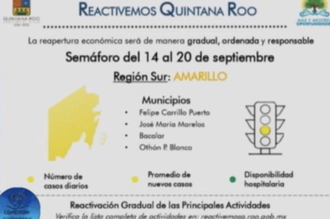 La zona sur del estado también ingresa a color amarillo