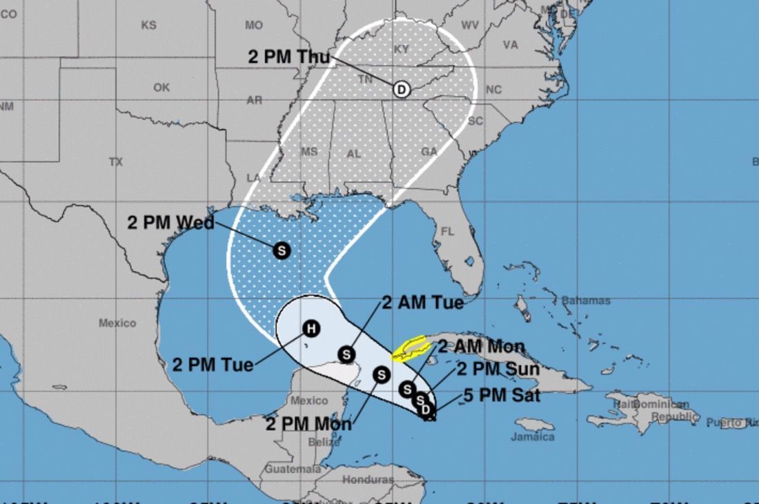 Se forma Depresión Tropical, y pasaría por Quintana Roo el lunes en la noche como Tormenta