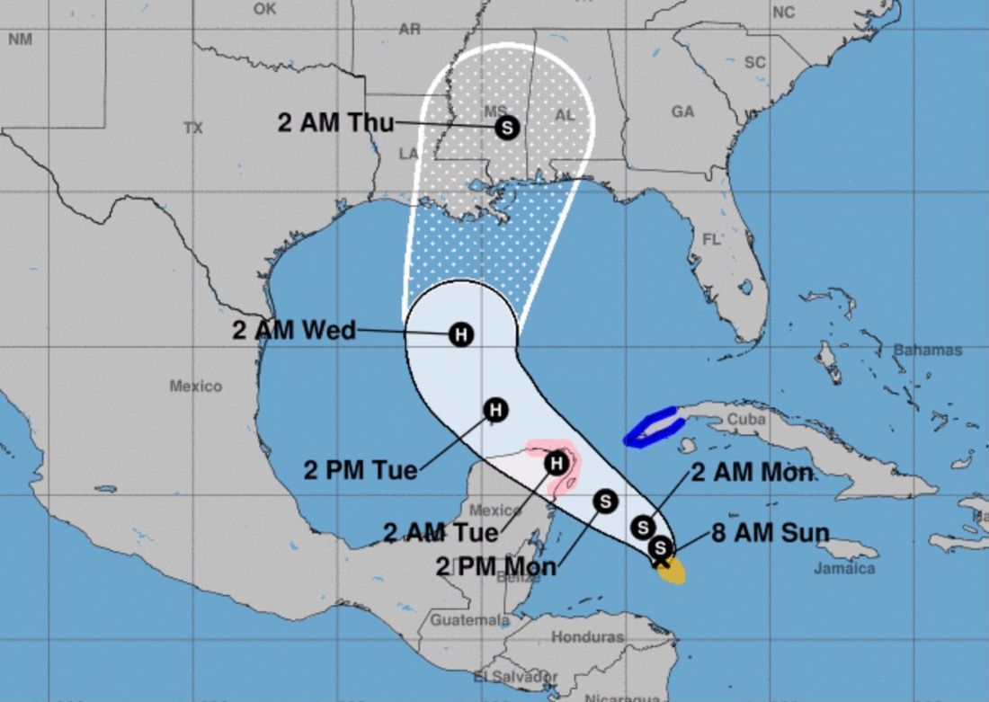 TT Zeta sería huracán, y pasaría por Cancún este lunes en la noche
