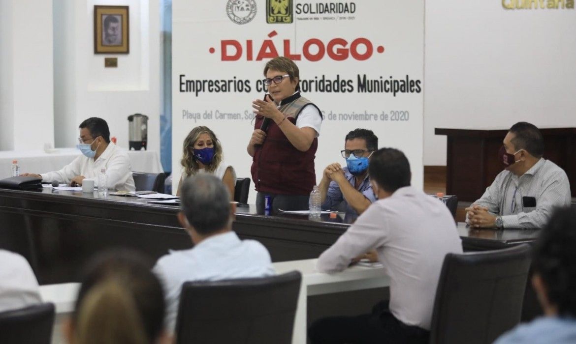 Laura Beristain se reunió con empresarios para dialogar sobre obras de la Quinta Avenida