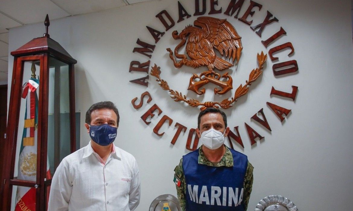 Refrenda Pedro Joaquín su compromiso de sumar esfuerzos con el nuevo comandante del Sector Naval a fin de mantener a Cozumel como el destino turístico más seguro de Quintana Roo