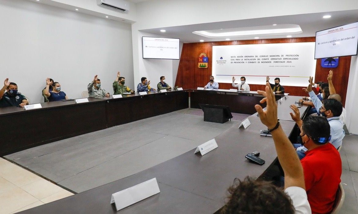 Con la instalación del Comité Operativo Especializado en Prevención y Combate de Incendios Forestales 2021, los tres órdenes de gobierno refrendan el compromiso de proteger los recursos naturales en Cozumel: Pedro Joaquín