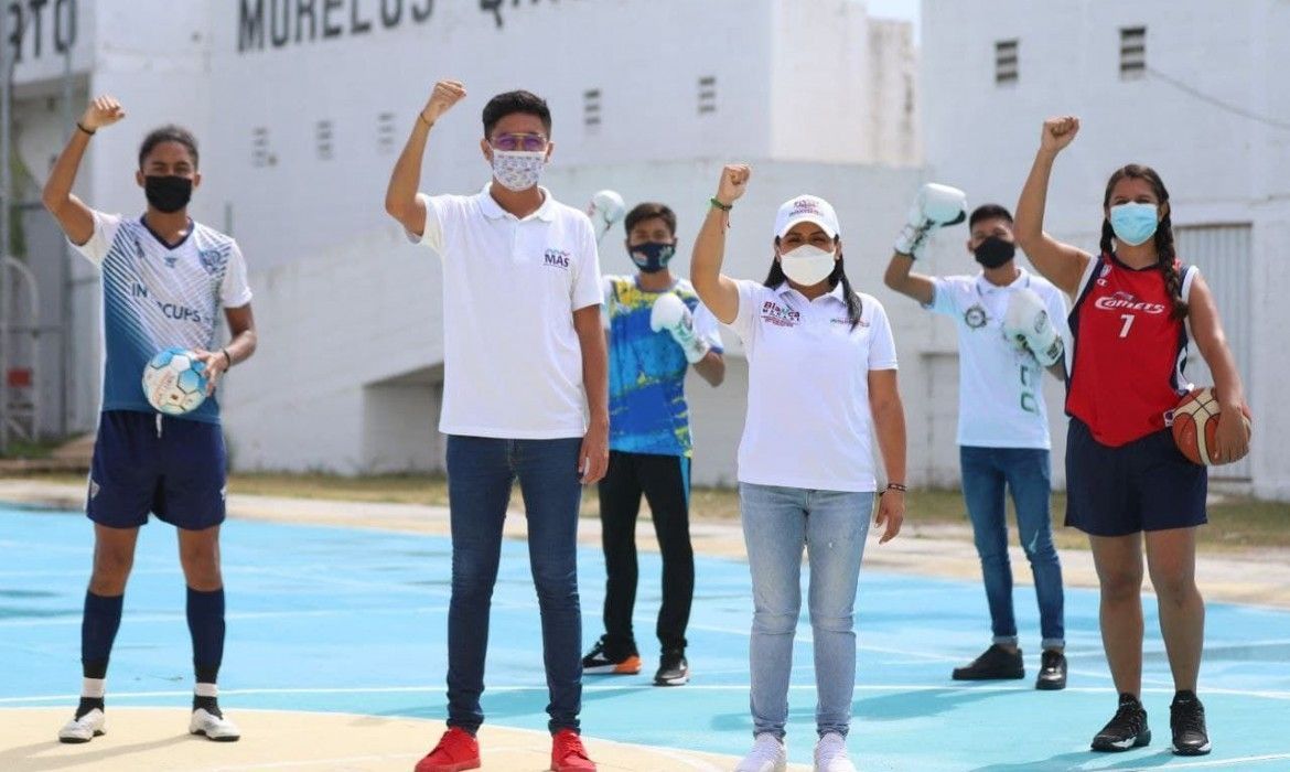 Garantiza Blanca Merari apoyo a niños y jóvenes deportistas de Puerto Morelos