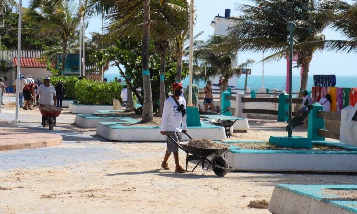 Implementa gobierno de Laura Fernández mega operativo de limpieza de Puerto Morelos