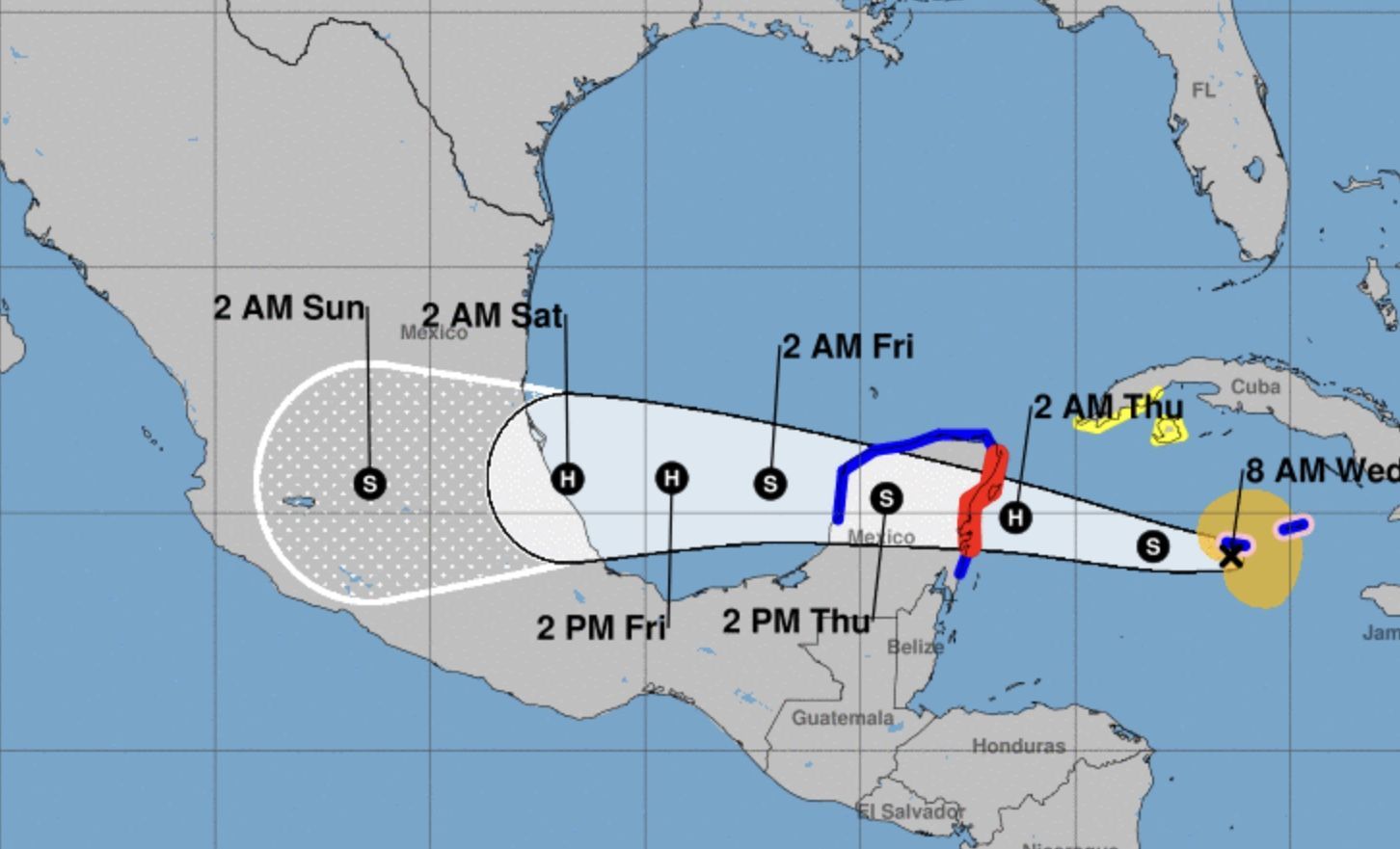Alerta amarilla por Grace; tocaría tierra en QRoo la madrugada del jueves