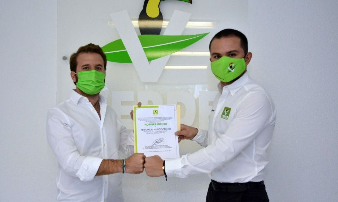 Nombran a Fernando Muñoz nuevo dirigente municipal del Partido Verde en Solidaridad