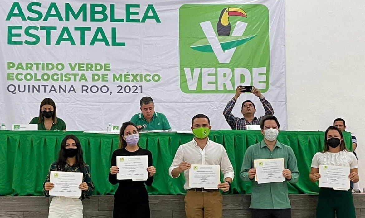 Asamblea estatal del PVEM ratifica a Pablo Bustamente como su dirigente en Quintana Roo