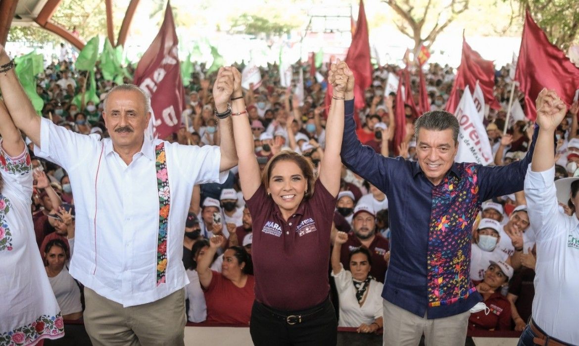 Gobernadores de Tabasco y Chiapas llegan a QRoo para apoyar campaña de Mara