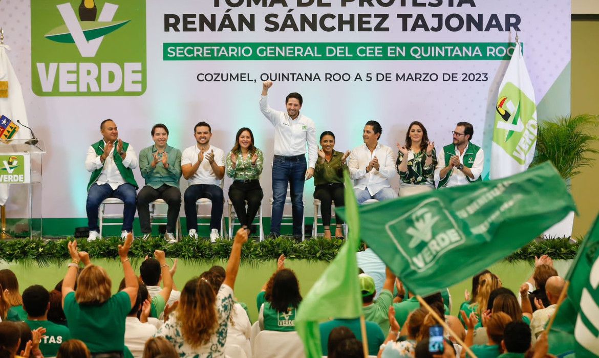 El Verde se reúne en Cozumel para la toma de protesta de Renán Sánchez; que pide “dejar de lado las diferencias” en el partido
