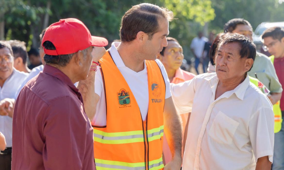 Diego Castañón da banderazo para pavimentación de vialidades en Tulum, son obras por más de 16 millones de pesos