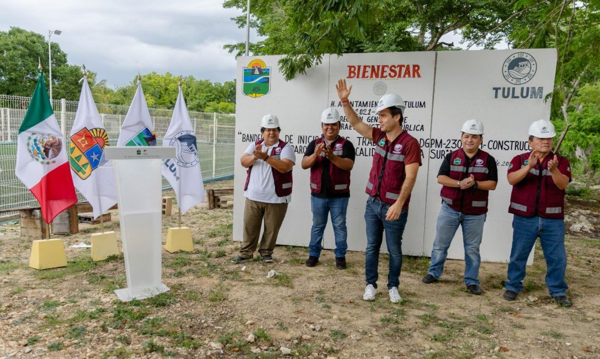 Diego Castañón da banderazo a construcción de nuevo espacio público en Cobá Sur