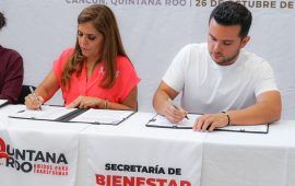 Firma Pablo Bustamante convenio de colaboración con Save The Children y el DIF Benito Juárez para el FARO