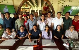 Estefanía se muestra con referentes de MORENA, PVEM y PT en Solidaridad, y da una señal de fortaleza interna