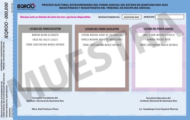 ELECCIÓN JUDICIAL | Se votará con las boletas que definió el Teqroo: TEPJF