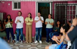 Renán Sánchez Tajonar y Karen Castrejón visitan Playa del Carmen para afiliar a la base del Verde