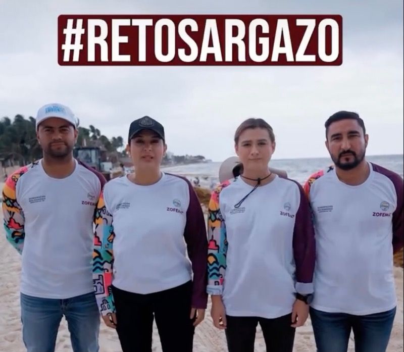Estefanía llama a Coparmex, Amexme y directiva de Inter Playa a sumarse al “Reto Sargazo” y limpiar playas del municipio