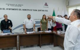 Presenta Diego Castañón a Edgar Aguilar Rico como nuevo Secretario de Seguridad de Tulum