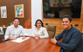 Renán Sánchez Tajonar y la presidenta Blanca Merari refuerzan la unidad verde en favor de Puerto Morelos