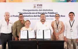 Recibe Congreso distintivo de excelencia en el servicio público