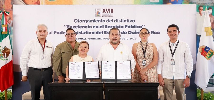 Recibe Congreso distintivo de excelencia en el servicio público