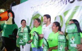 Renán Sánchez Tajonar inicia en Bacalar la entrega de kits a la militancia del Partido Verde en Quintana Roo
