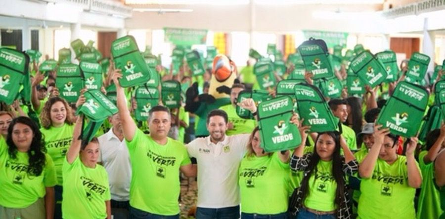 Renán Sánchez Tajonar destaca el crecimiento histórico del Partido Verde en Quintana Roo durante entrega de kits en Chetumal