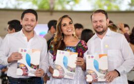 Renán Sánchez Tajonar acompaña a la gobernadora Mara Lezama en la presentación del Plan Estratégico para el Desarrollo Sostenible