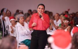 Festeja Blanca Merari en la “Posada Navideña y del Recuerdo” a los abuelitos de la Casa del Adulto Mayor “Nohoch Uinic”