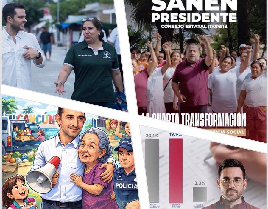 Sanén, Gutiérrez y Rébora aceleran campaña en redes por la candidatura de Cancún