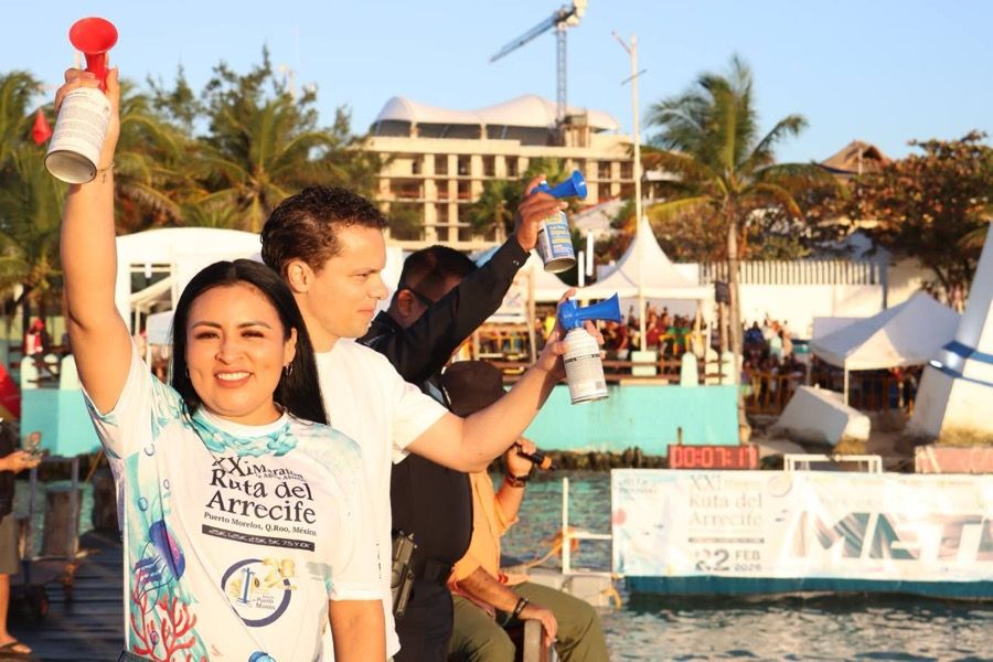 “Puerto Morelos se consolida como destino deportivo con la XXI edición del Maratón de Aguas Abiertas “Ruta del Arrecife”: Blanca Merari
