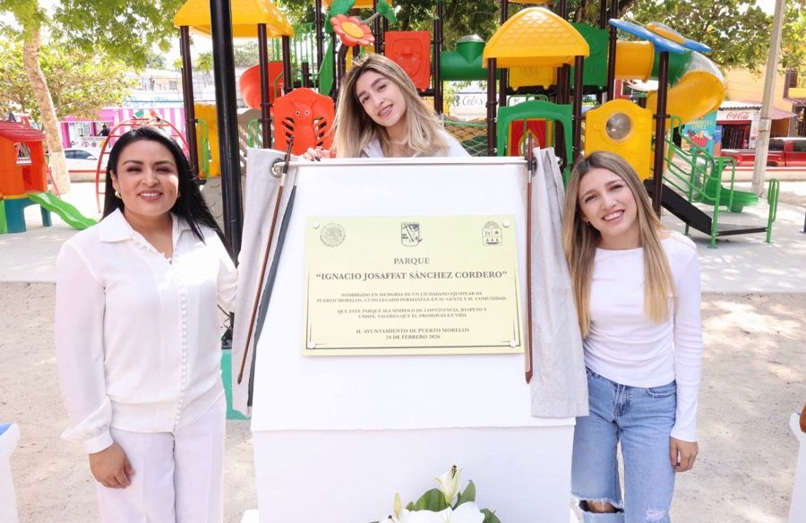 Develan placa de nombramiento del Parque “Ignacio Josaffat Sánchez Cordero”