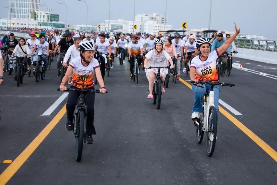 Claudia Sheinbaum y Mara Lezama inauguran el Puente Nichupté, el segundo más largo de América Latina
