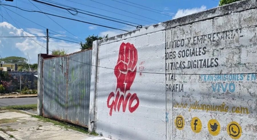 Denuncian a Ayuntamiento de OPB por permitir bardas de MORENA en equipamiento urbano