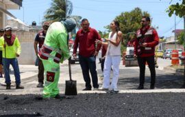 Supervisa Ana Paty jornadas de bacheo en Cancún