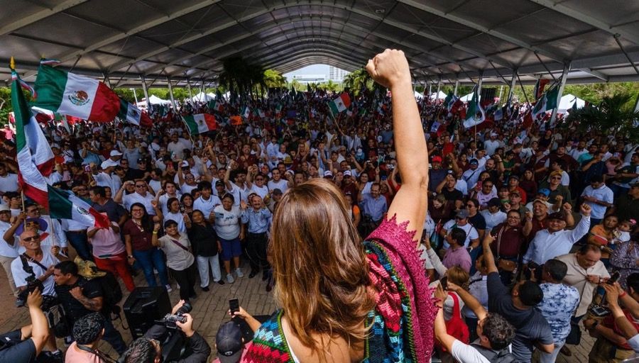 Mara Lezama arma multitudinario evento popular de apoyo a Claudia Sheinbaum
