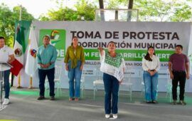 Renán Sánchez Tajonar toma protesta a Alicia Tapia como dirigente del Partido Verde en Felipe Carrillo Puerto